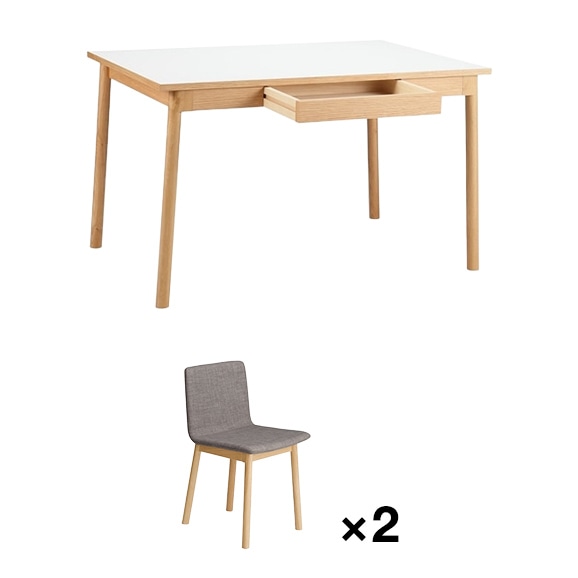 �y�ʐ^�z�y�Z�b�g�z STILT TABLE 1200 White + STILT CHAIR Gray ×2