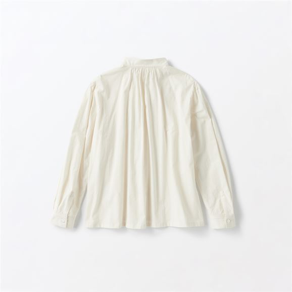☆H& by POOL Stand-UP Collar Blouse Dobby Blue｜トップス