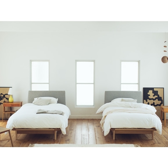 旧仕様】ASH OREILLER BED Semi-double Green｜セミダブルベッド｜IDEE 
