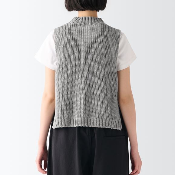 H& by POOL Cotton Linen Cropped Vest Beige｜トップス｜IDEE SHOP Online