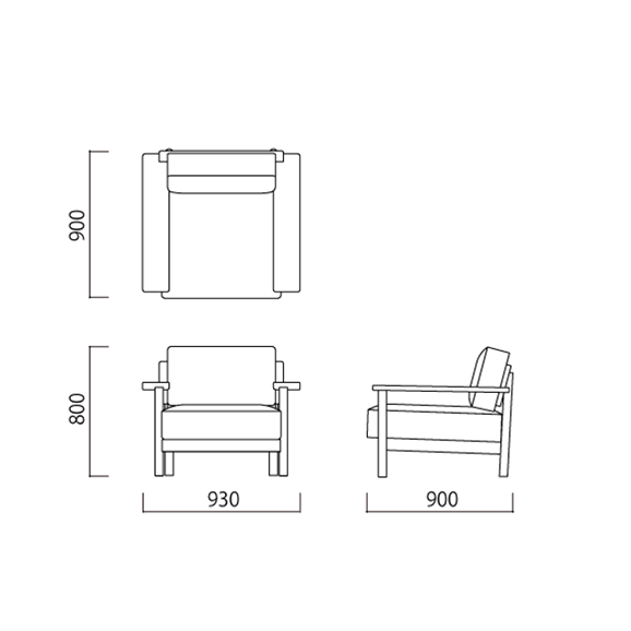 在庫品】DIMANCHE SOFA (1) Gray｜1人掛け｜IDEE SHOP Online