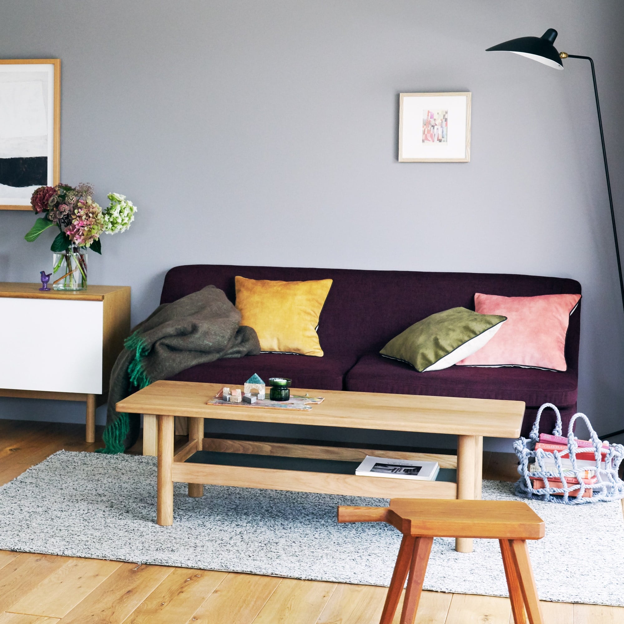 Idee Shop Online Casamance クッションカバー Manade 40cm角 ブルー ラグ ファブリック