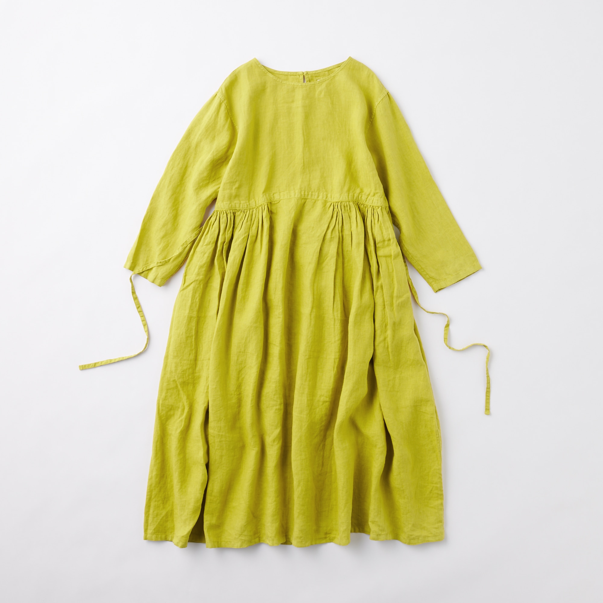 Idee Shop Online Pool いろいろの服 ギャザーワンピース イエローグリーン 21ss ファッション