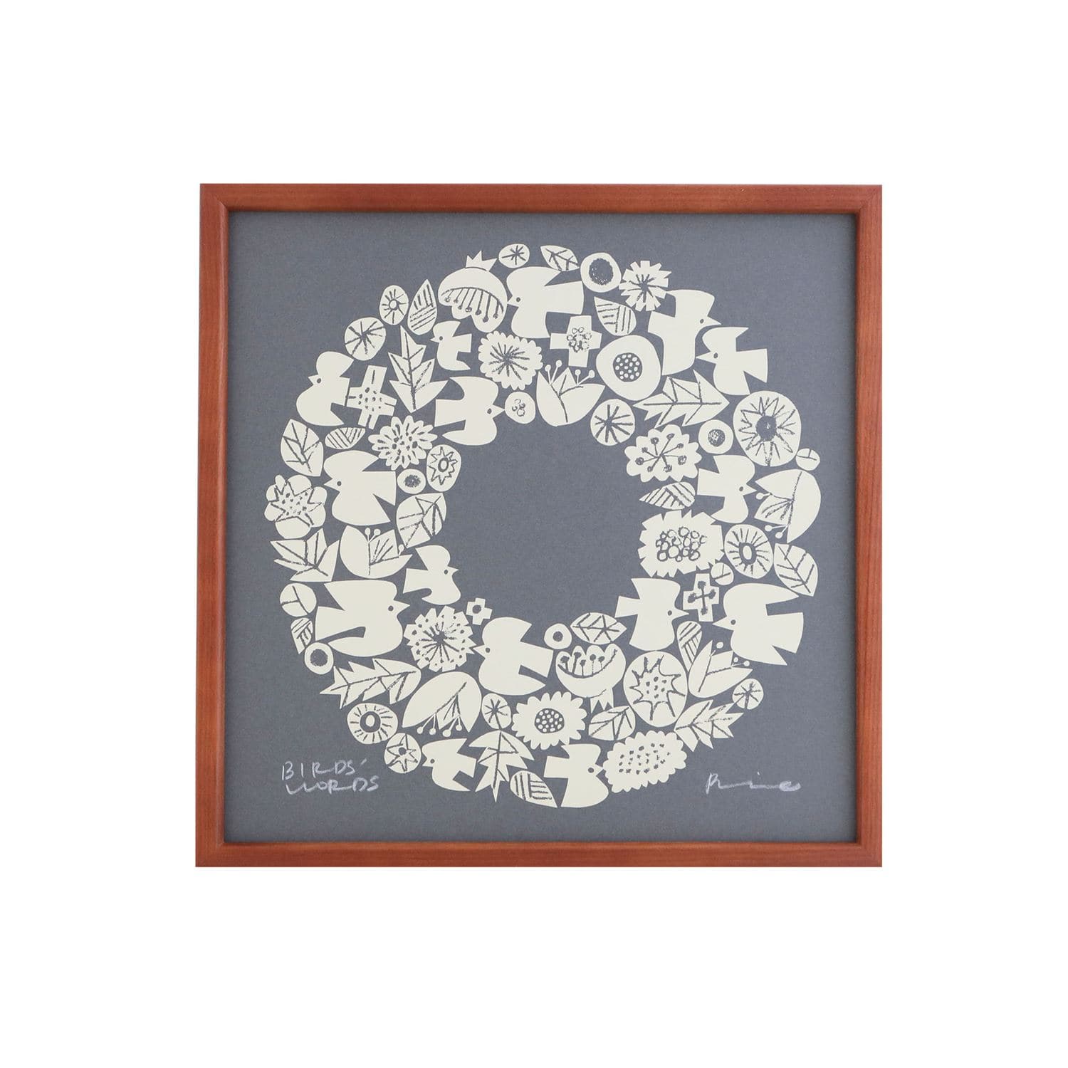 定番品】BIRDS' WORDS グラフィック リース 30 DGY×CR｜版画・シルク ...