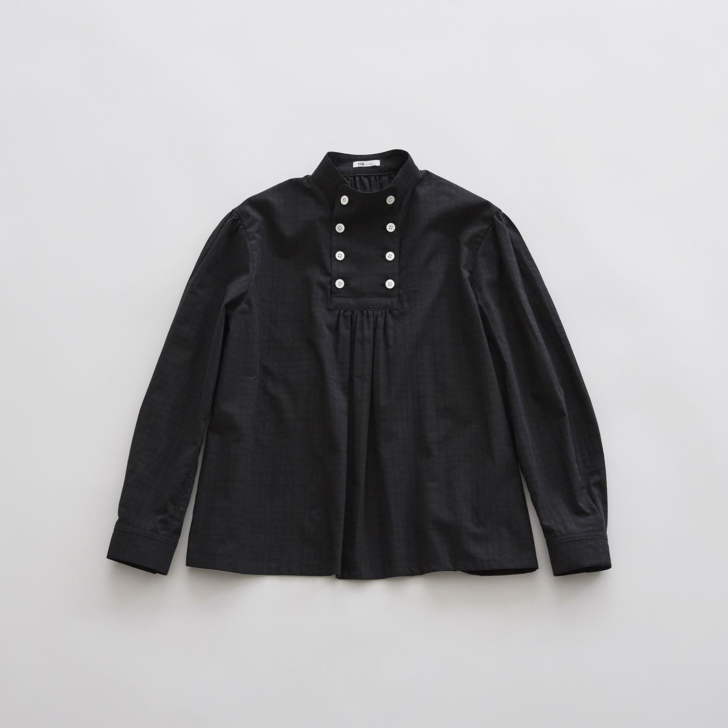 ☆H& by POOL Stand-UP Collar Blouse Dobby Black｜トップス｜IDEE 