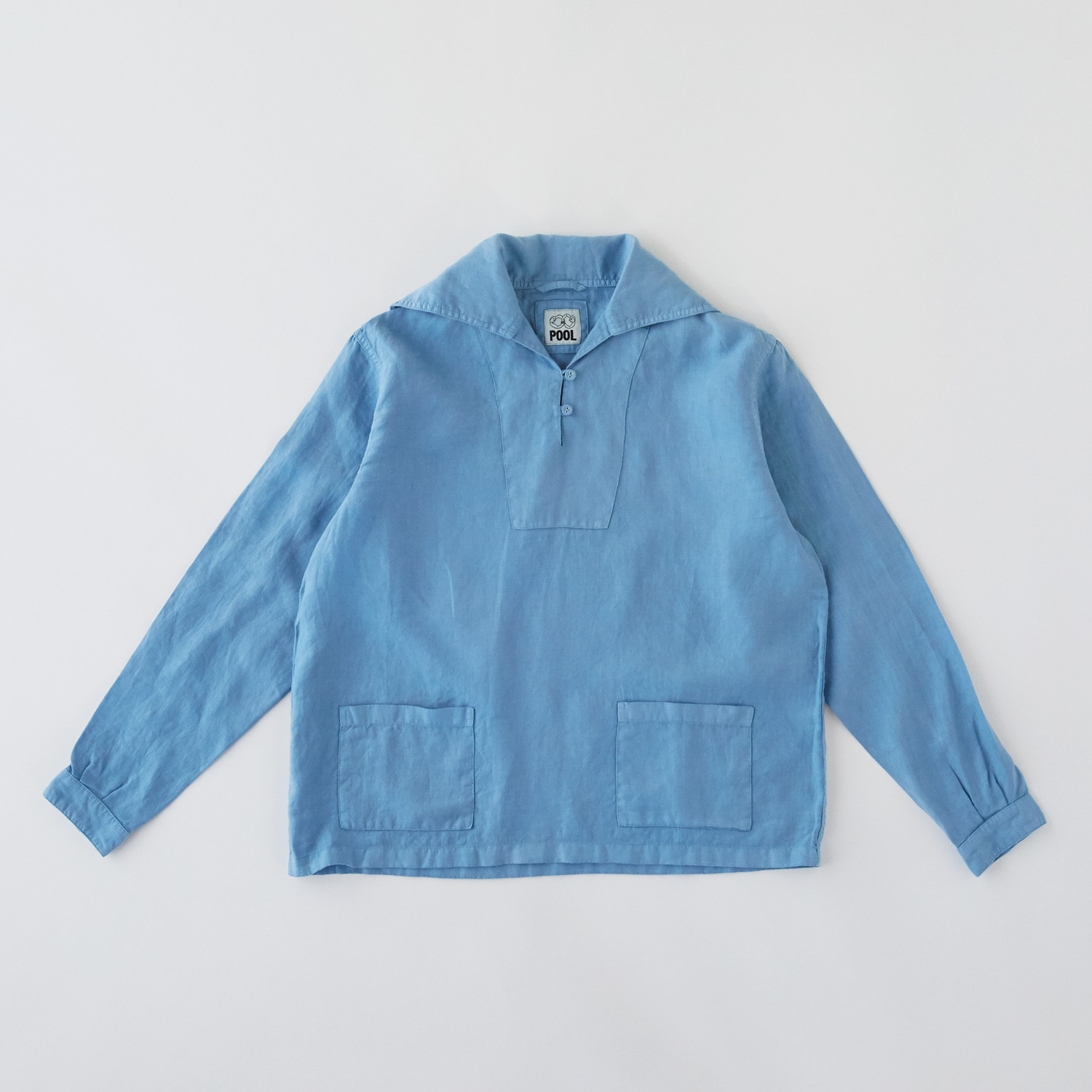 スカイブルーフレキシブルギャザーシャツ　B4667