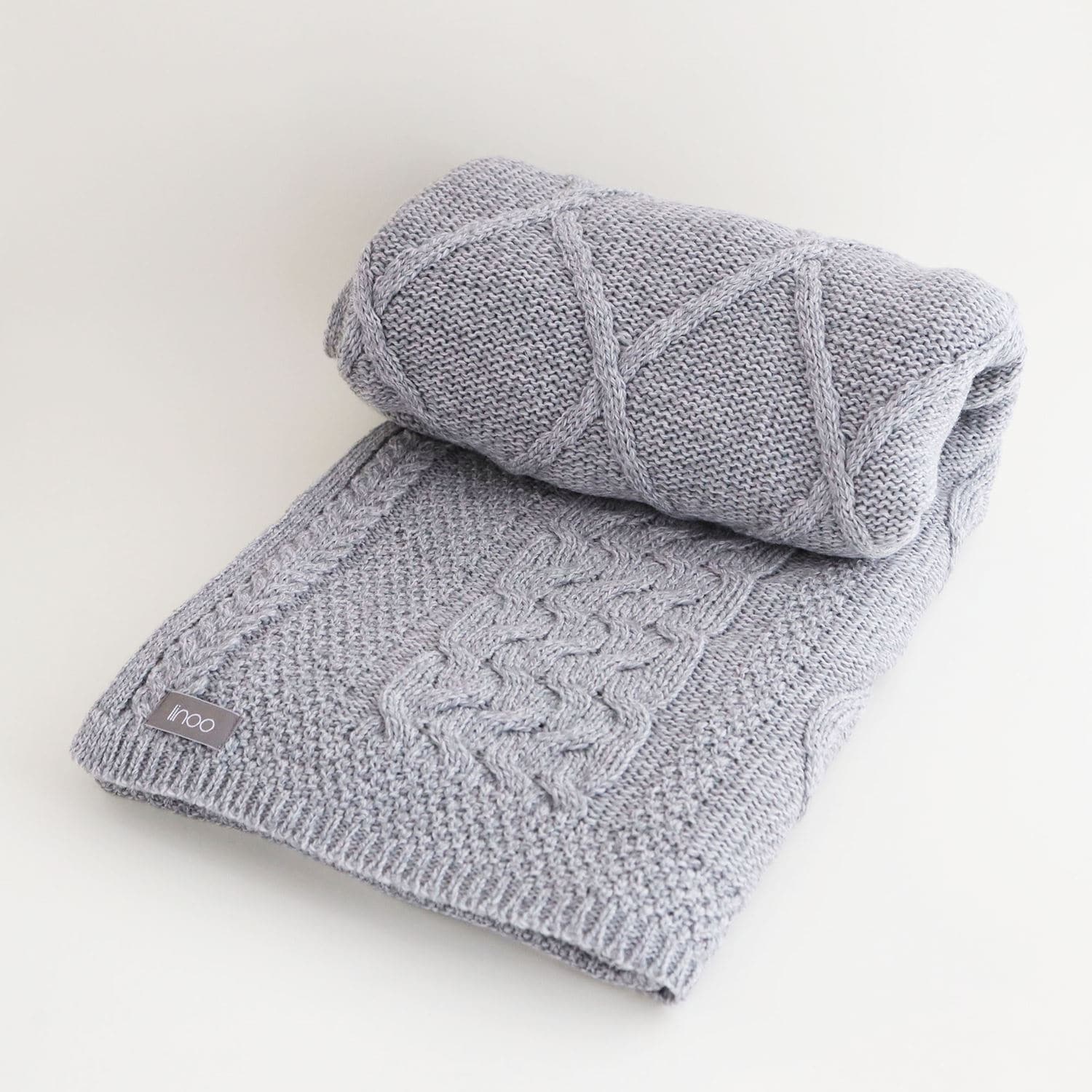 IDEEイデー】linoo リノオブランケット無印良品 グレー ウール100%-