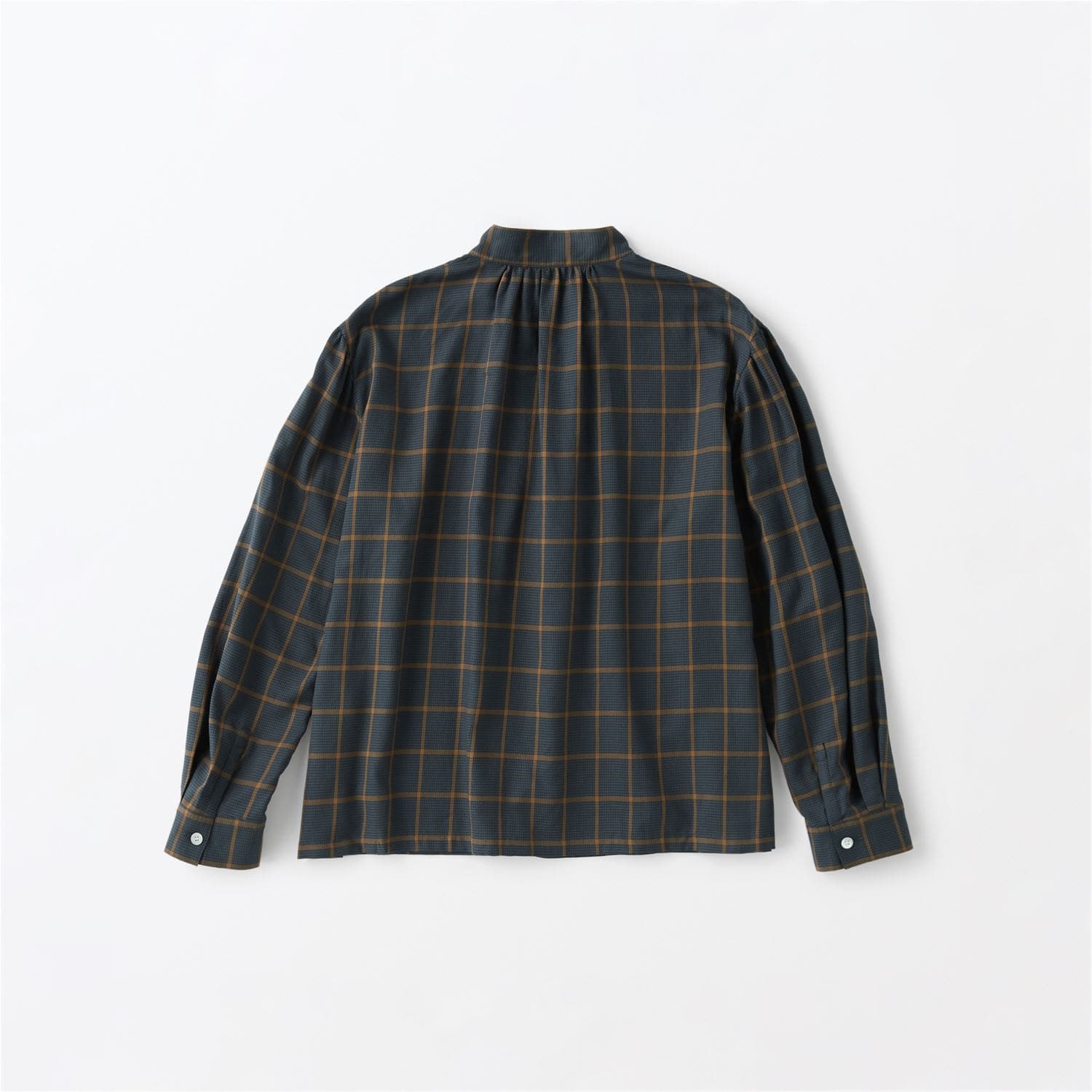 ☆H& by POOL Stand-Up Collar Blouse Checked Green｜トップス｜IDEE 