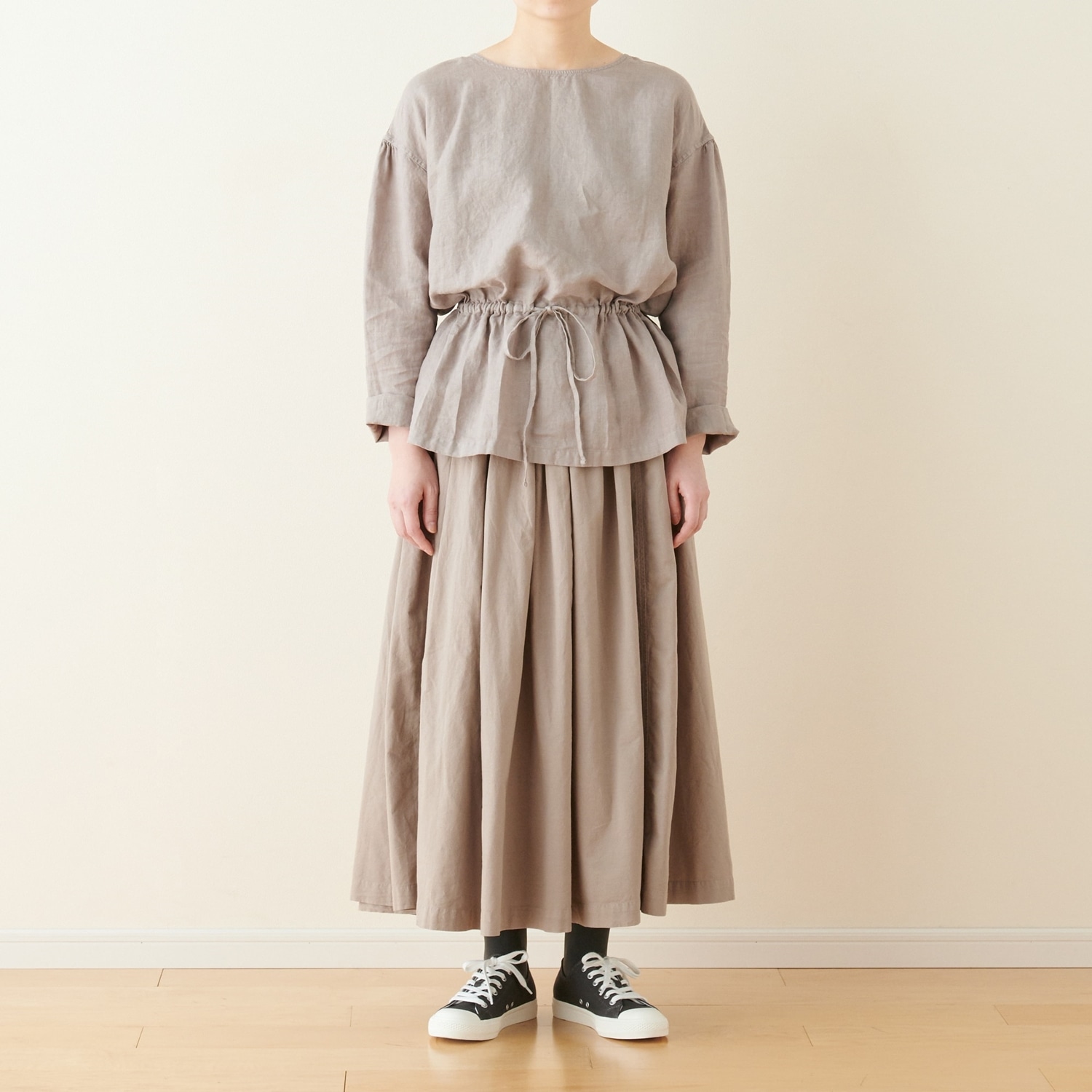 POOL いろいろの服 ギャザーブラウス ブラウン｜トップス｜IDEE SHOP 