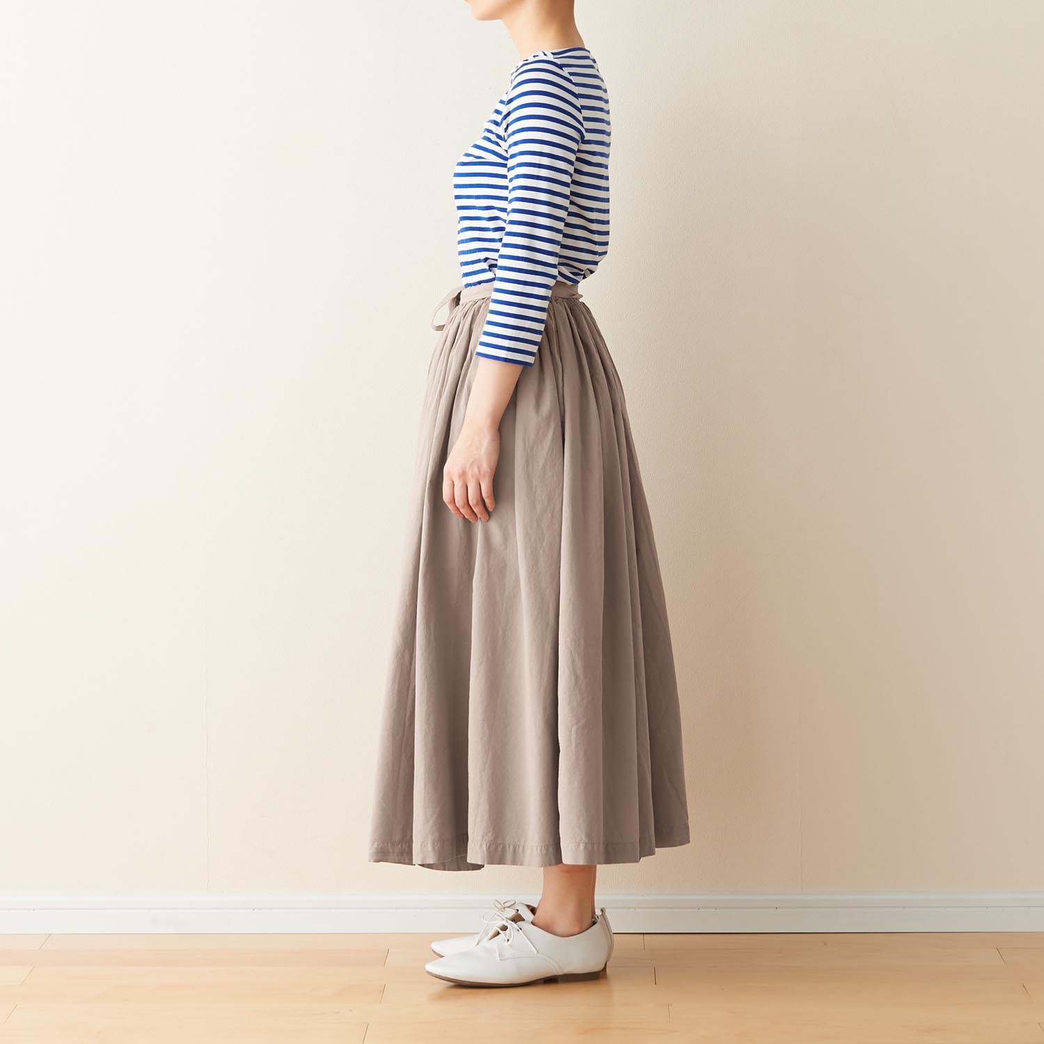 ☆POOL いろいろの服 巻きギャザーエプロン ブラウン｜ボトムス｜IDEE