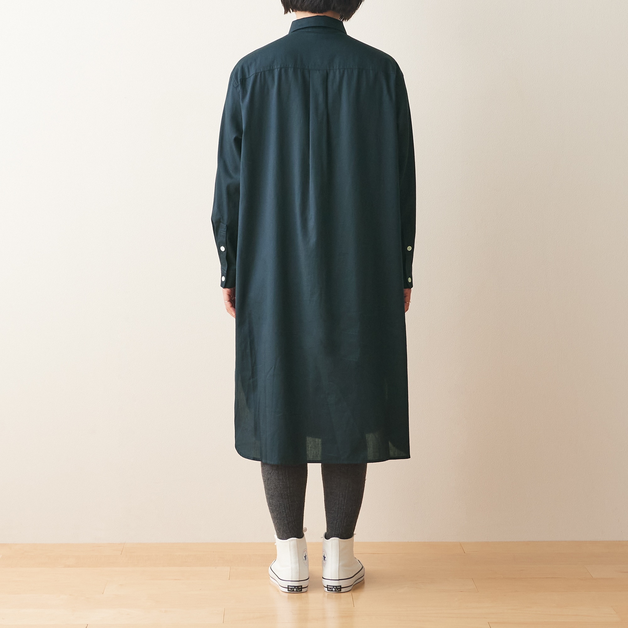 ☆POOL いろいろの服 コットンツイルシャツワンピース イエロー 