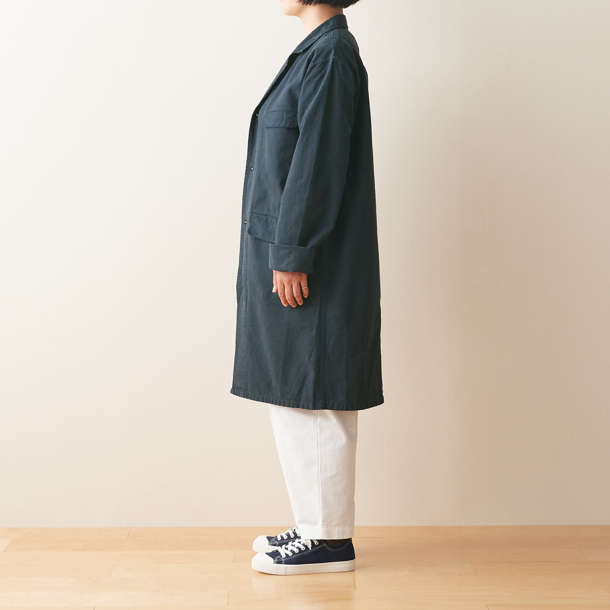 ☆POOL いろいろの服 コットンアトリエコート チャコール 【COAT 