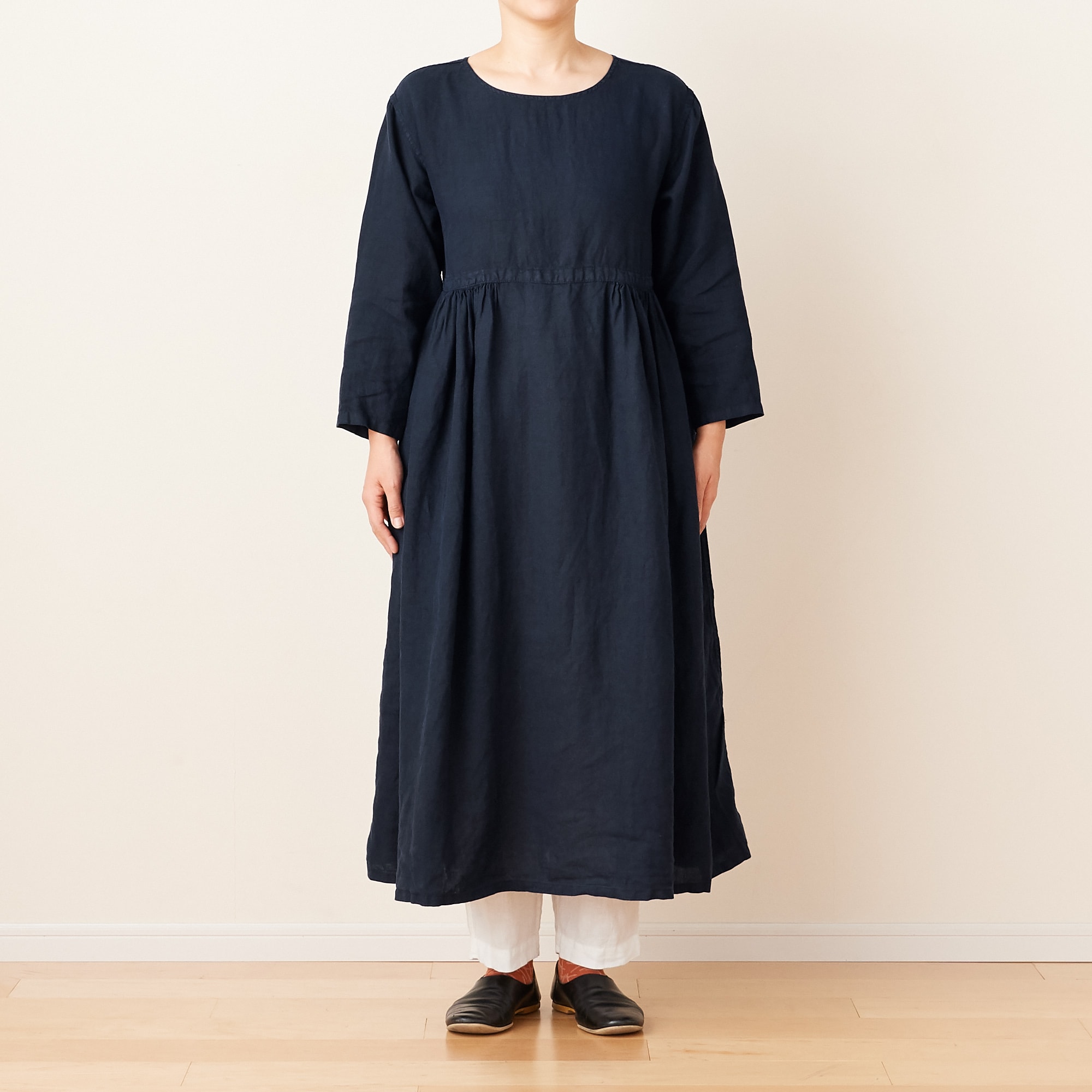 ☆POOL いろいろの服 ギャザーワンピース マスタード｜ワンピース 