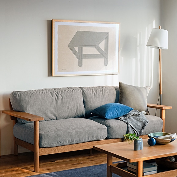 ☆【わけあり】 DIMANCHE SOFA (3) Light gray｜3人掛け｜IDEE SHOP Online