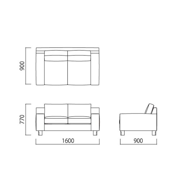 SERIEUX SOFA 1600 Smooth Light chocolate｜2人掛け｜IDEE SHOP Online