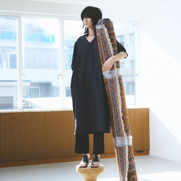 ☆H& by POOL V-neck One-Piece Patterned Navy｜ワンピース｜IDEE 