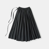 H& by POOL Gathered Skirt Black Stripe