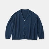 H& by POOL Cotton Knit Cardigan Top Navy