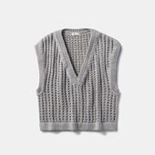 H& by POOL Cotton Mesh Vest Top Gray