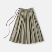 H& by POOL Gathered Skirt Khaki Stripe