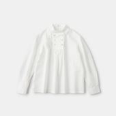 H& by POOL Stand-Up Collar Blouse White