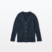 H& by POOL Cotton Rib cardigan Regular Navy