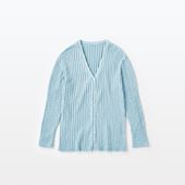 H& by POOL Cotton Rib cardigan Comfort Blue Gray