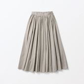 H& by POOL Gathered Skirt Ivory×Brown