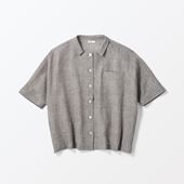 H& by POOL Wide Shirt Brown Check
