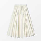 ��H& by POOL Gathered Skirt Off White Stripe