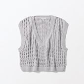 H& by POOL Cotton Mesh Vest Silver Gray
