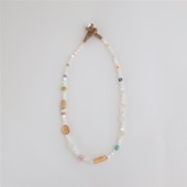 sai Necklace Shell,Carnelian,Turquoise,Amethyst & Iolite