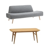 【セット】 AO SOFA (2) Boucle Gray + IKI LOW TABLE