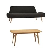 【セット】 AO SOFA (2) Charcoal + IKI LOW TABLE