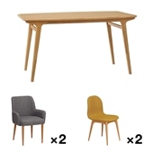 IKI DINING TABLE 1400ALIEVRE ARM CHAIR×2ACOCHONNET CHAIR×2