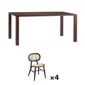 MARGOT SQUARE DINING TABLE 1600ACONVENTO CHAIR×4