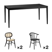 NOVA DINING TABLE SQUARE 1600ACONVENTO CHAIR×2AONDA CHAIR×2