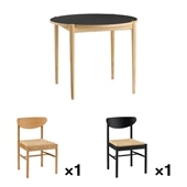 NOVA DINING TABLE ROUND 900、MEMOLA CHAIR、MEMOLA CHAIR