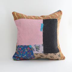 一点物】ヴィンテージラリーキルト パッチワーク クッションカバー