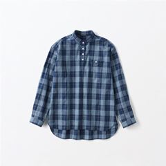 POTTERY BLUE GINGHAM BOXY T-SHIRT