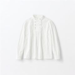 ☆H& by POOL Stand-UP Collar Blouse White Checked｜トップス｜IDEE 