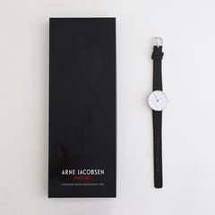 Arne Jacobsen 腕時計 BANKERS φ30mm ブラック｜ファッション小物