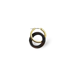 susui doughnut hoop pierce ペア M ゴールド 鏡面×ブラック｜ピアス