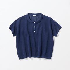 ☆H& by POOL Cotton Knit Shirt Navy｜トップス｜IDEE SHOP Online