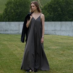 POSTELEGANT High Count Cotton Cami Dress グレー｜ワンピース｜IDEE 