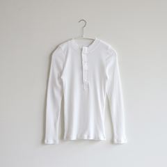 POSTELEGANT Cotton Rib Henry Neck ホワイト｜トップス｜IDEE SHOP Online