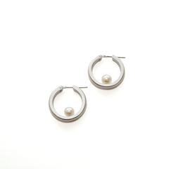 susui pearl doughnuts フープ ピアス ペア マット シルバー マット