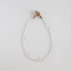六本木店】N03 sai Necklace Aquamarine & Rose Quartz