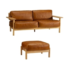 セット】 DIMANCHE SOFA (C3) Leather Premium Marron + DIMANCHE