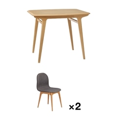 シグ　美品！IDÉE IKI DINING TABLE 900 セット】 IKI DINING TABLE 900 + COCHONNET CHAIR Gray×2｜ダイニング